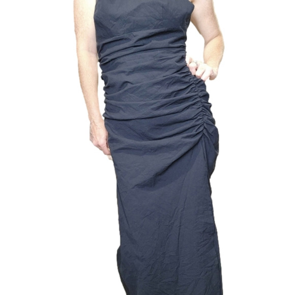 Size M ZARA Maxi dress 100% Cotton Muted black color NWT - Picture 6 of 11